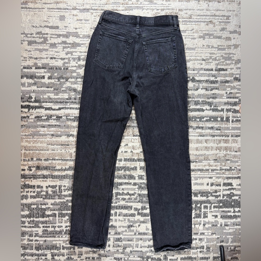 Abercrombie & Finch Black The Dad Highrise Jeans Crossover Front Size 6 Long - Picture 7 of 11